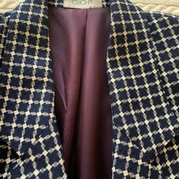 Single Breasted Black and White Checkered Jacket - size 6 - Picture 2 of 10